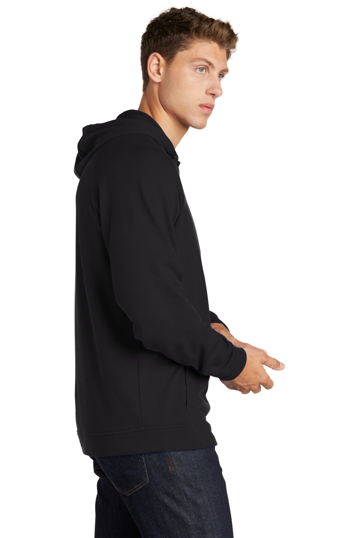 Black Sport-Tek Lightweight French Terry Pullover Hoodie. ST272
