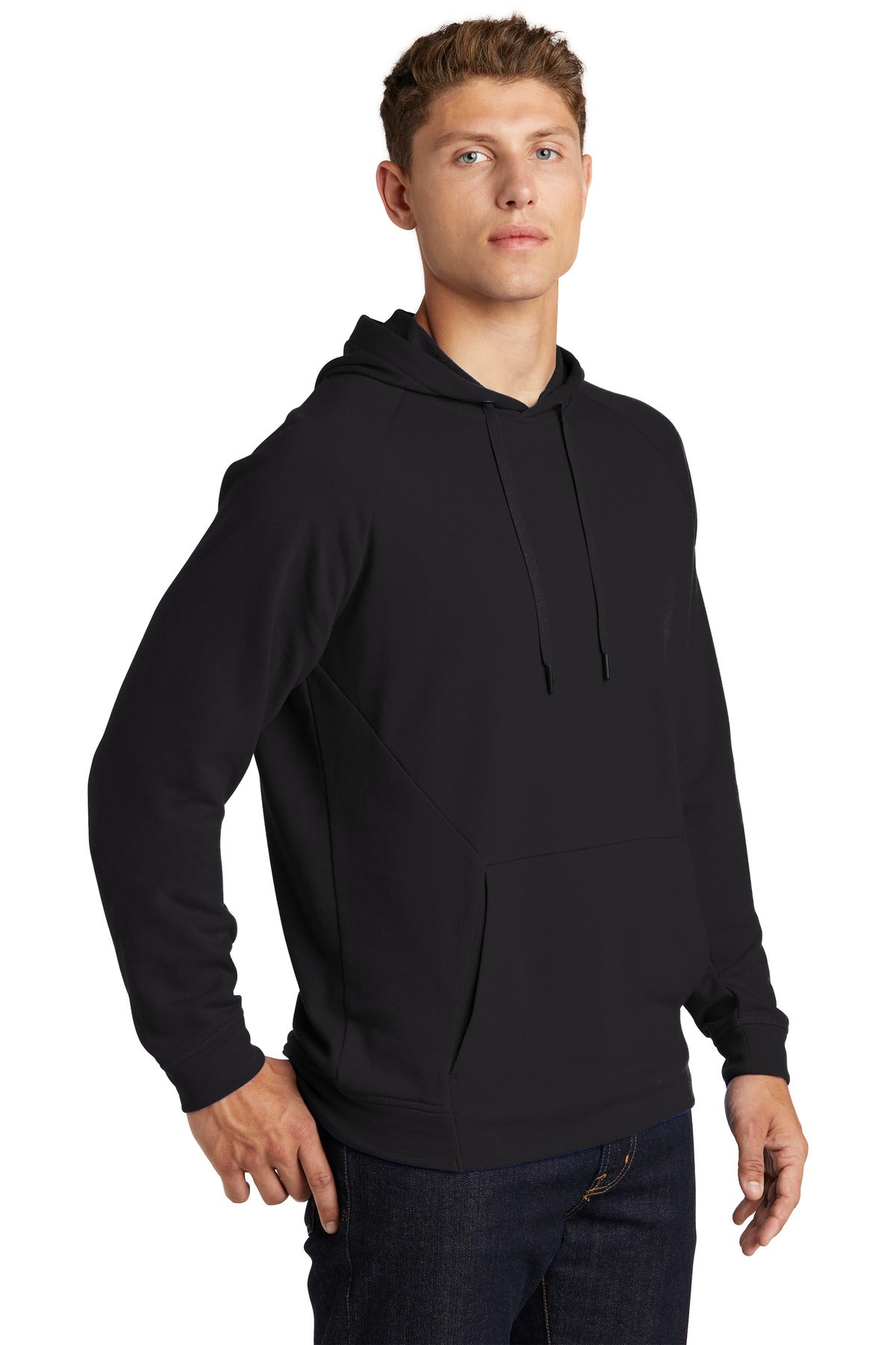 Black Sport-Tek Lightweight French Terry Pullover Hoodie. ST272