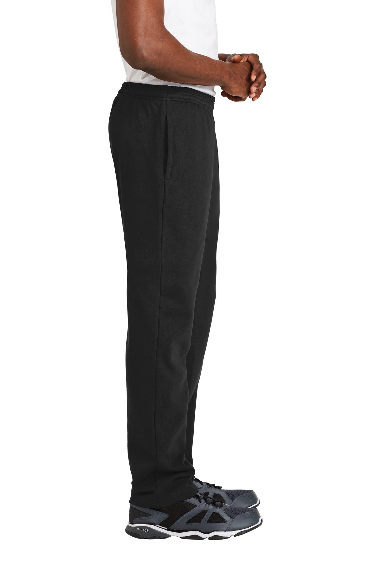 Black Sport-Tek Open Bottom Sweatpant. ST257