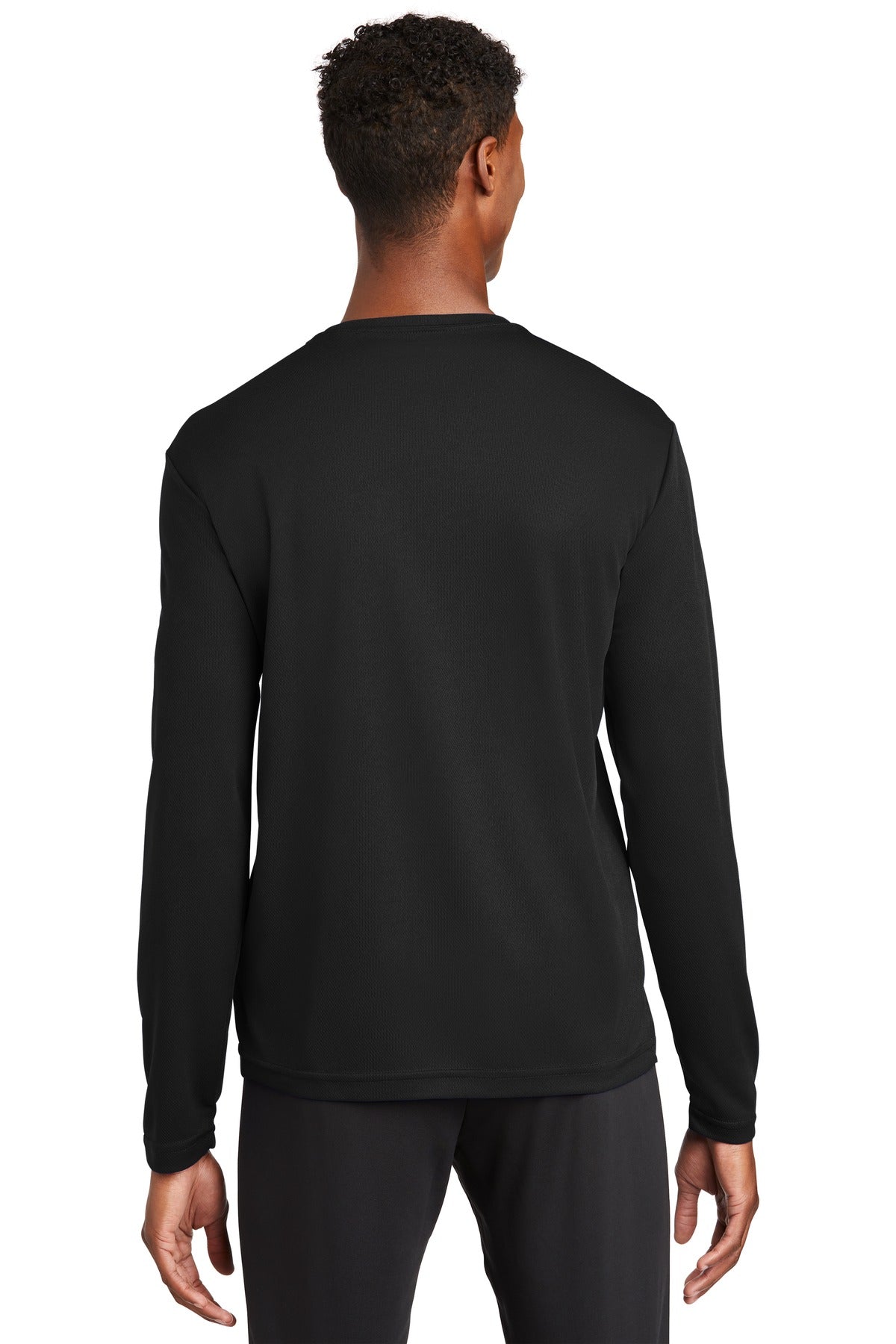 Black Sport-Tek PosiCharge RacerMesh Long Sleeve Tee. ST340LS