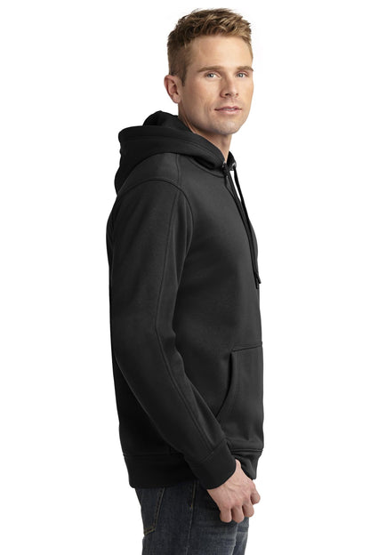 Black Sport-Tek Repel Fleece Hooded Pullover. ST290
