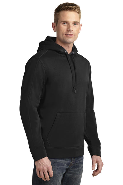 Black Sport-Tek Repel Fleece Hooded Pullover. ST290