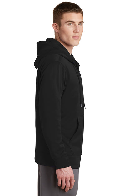 Black Sport-Tek Sport-Wick Fleece Full-Zip Hooded Jacket. ST238