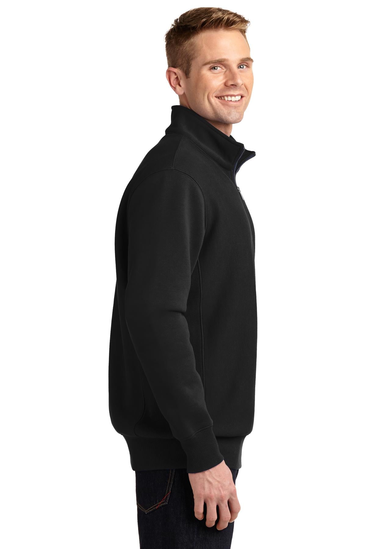 Black Sport-Tek Super Heavyweight 1/4-Zip Pullover Sweatshirt. ST283