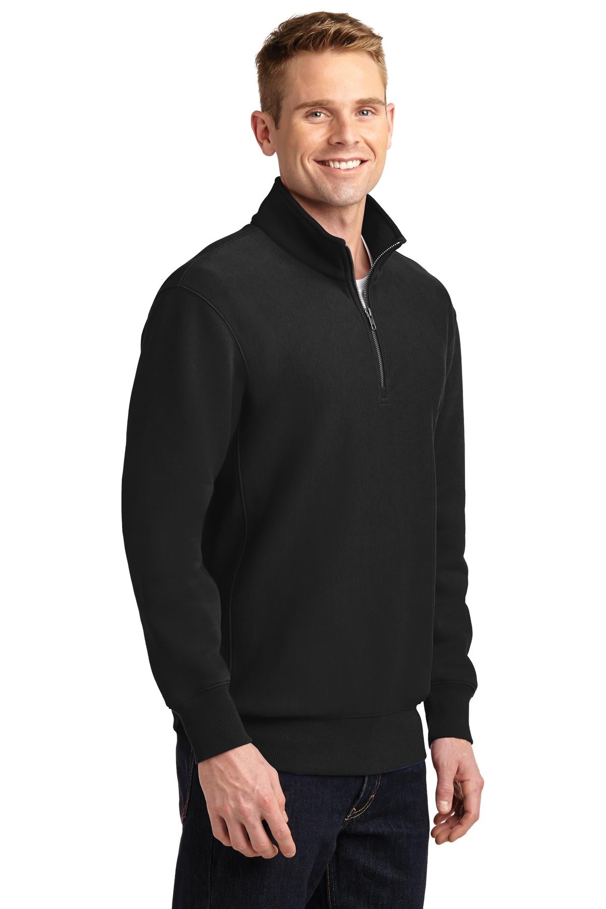 Black Sport-Tek Super Heavyweight 1/4-Zip Pullover Sweatshirt. ST283