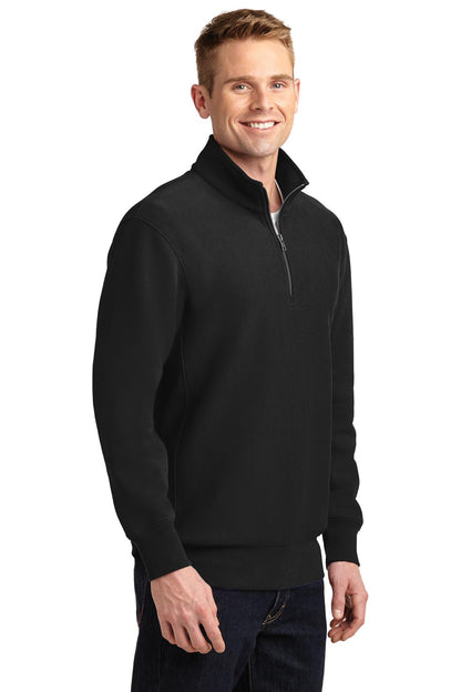 Black Sport-Tek Super Heavyweight 1/4-Zip Pullover Sweatshirt. ST283