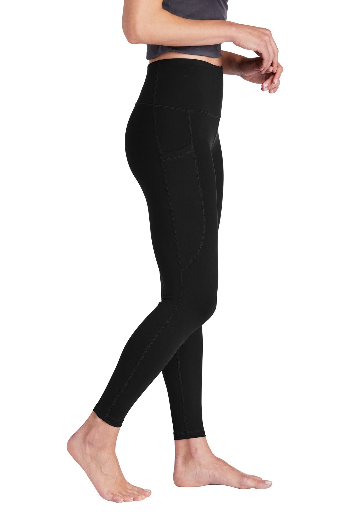 Black Sport-Tek Women's High Rise 7/8 Legging LPST891