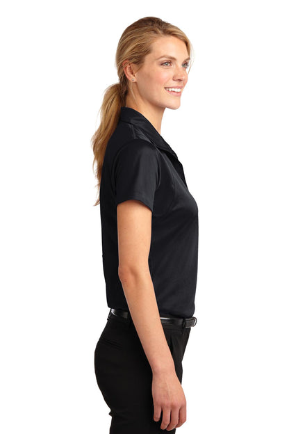 Black Sport-Tek Women's Micropique Sport-Wick Polo. LST650