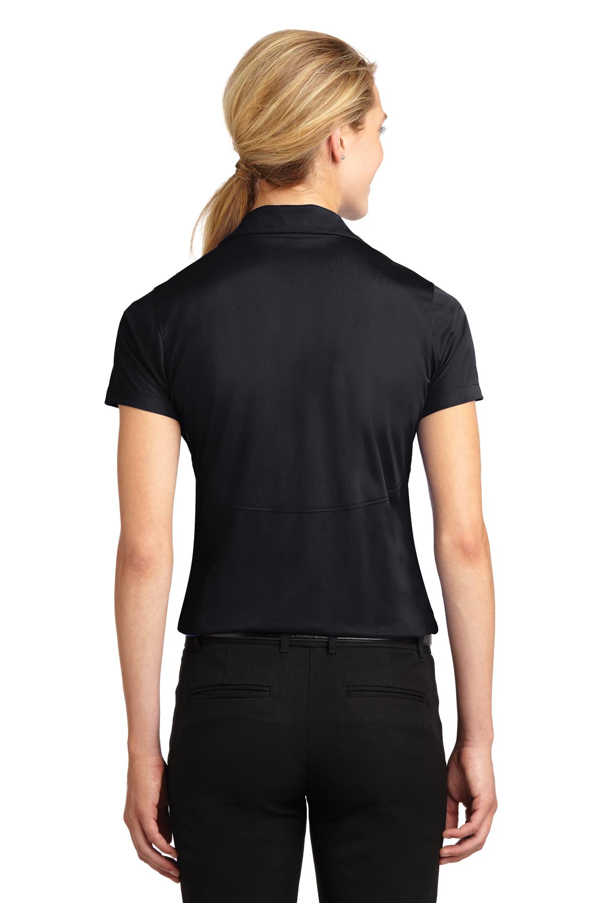 Black Sport-Tek Women's Micropique Sport-Wick Polo. LST650