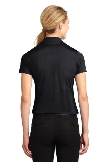 Black Sport-Tek Women's Micropique Sport-Wick Polo. LST650