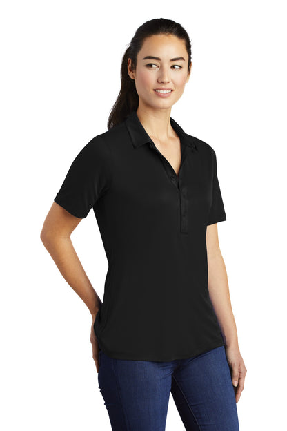 Black Sport-Tek Women's Posi-UV Pro Polo. LST520