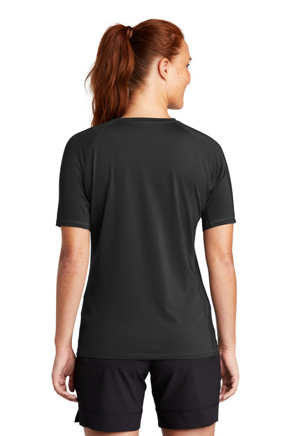 Black Sport-Tek Women's Rashguard Tee. LST470