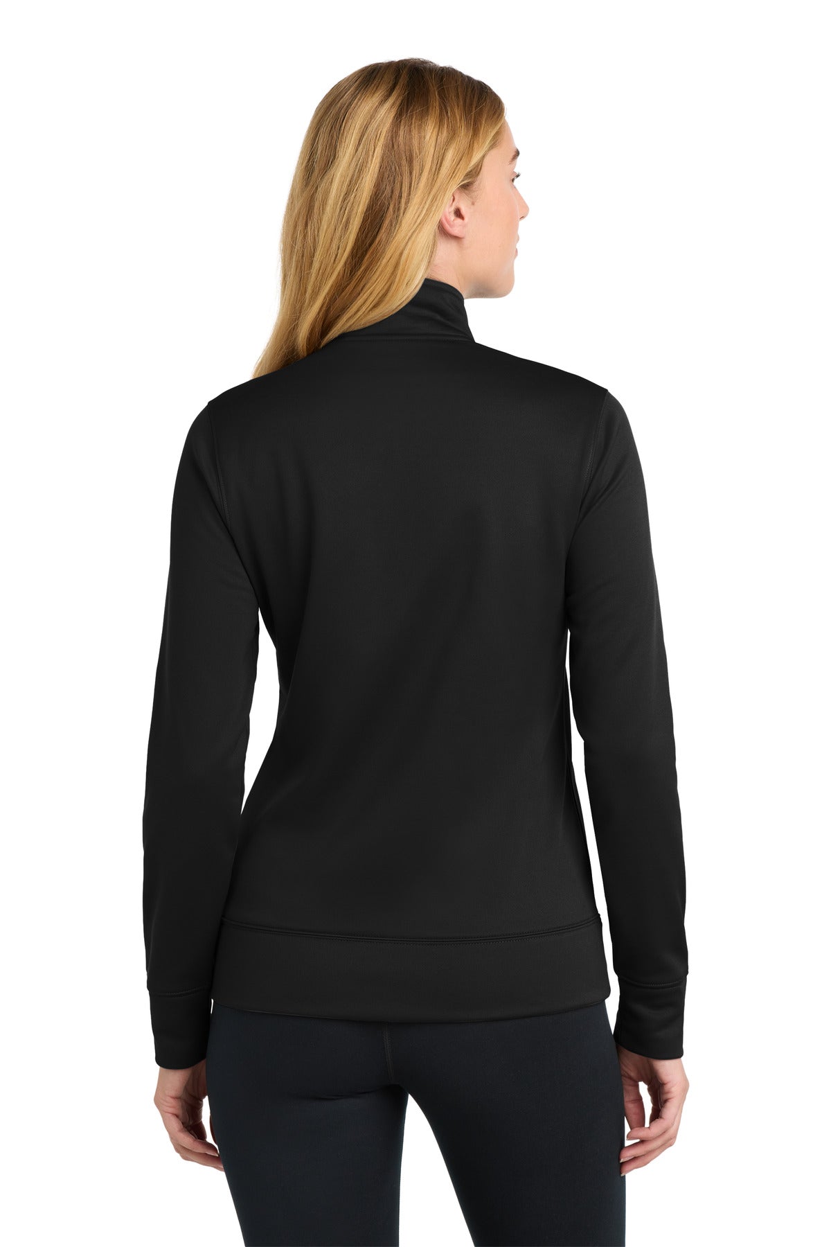 Black Sport-Tek Women's Sport-Wick Fleece Full-Zip Jacket. LST241