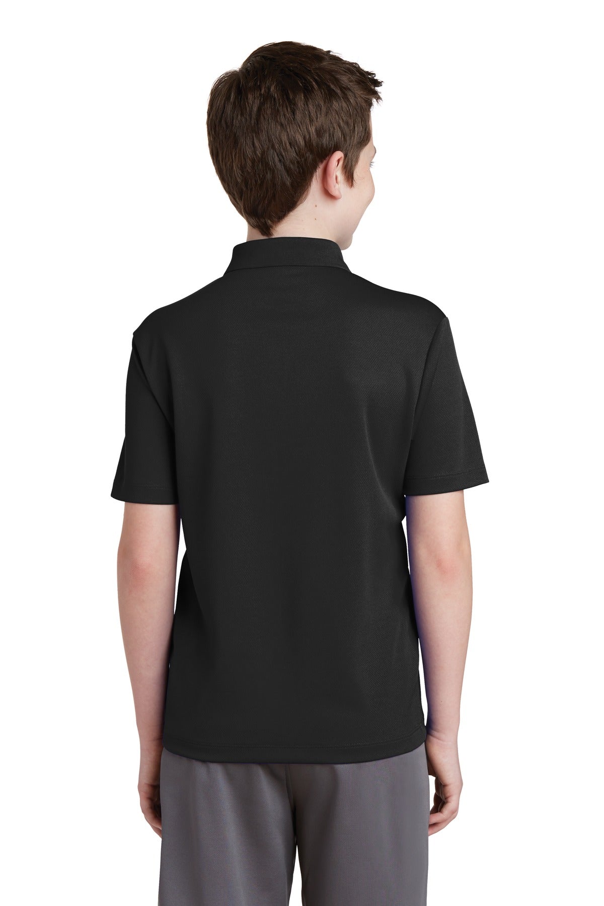 Black Sport-Tek Youth PosiCharge RacerMesh Polo. YST640
