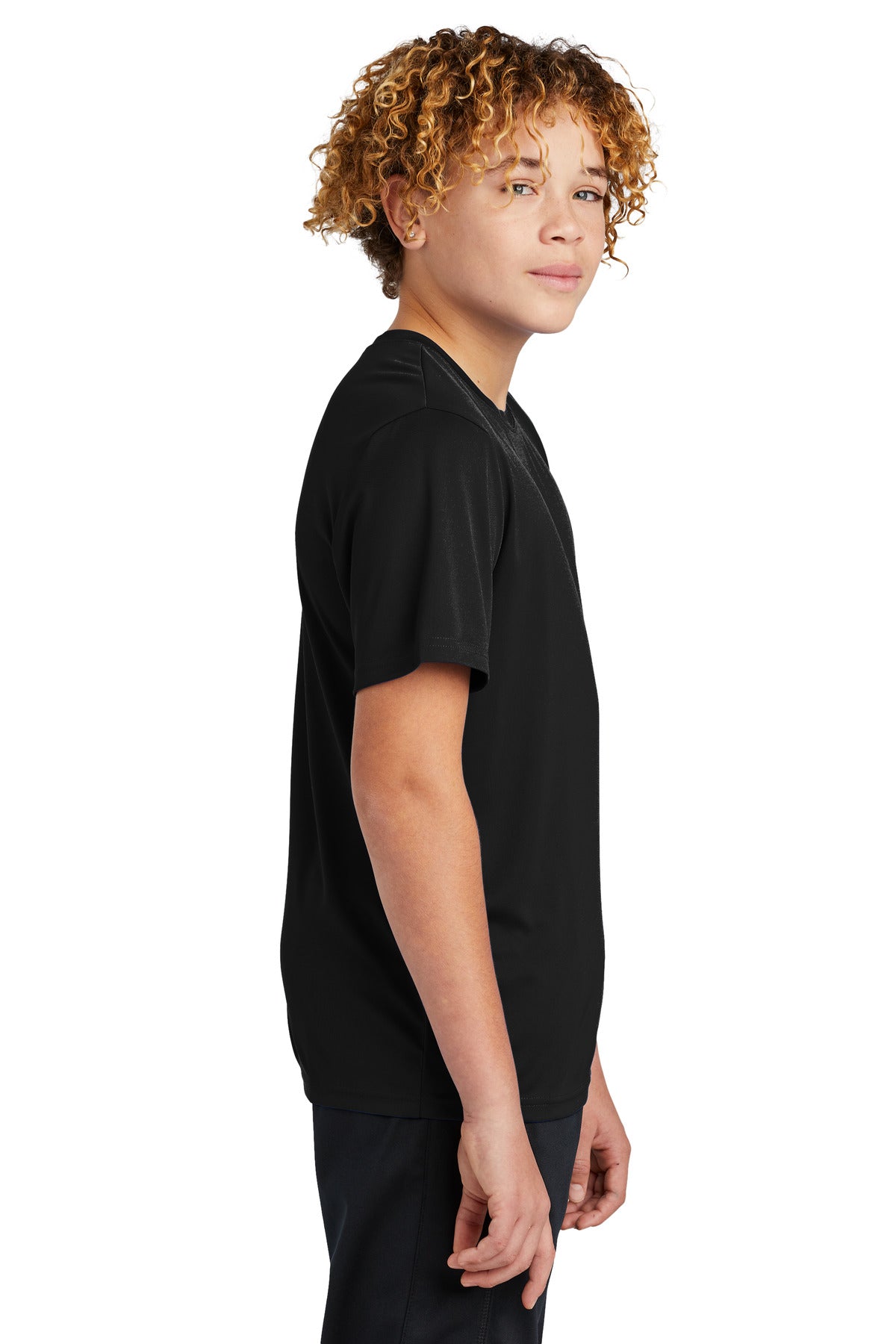 Black Sport-Tek Youth PosiCharge Re-Compete Tee YST720