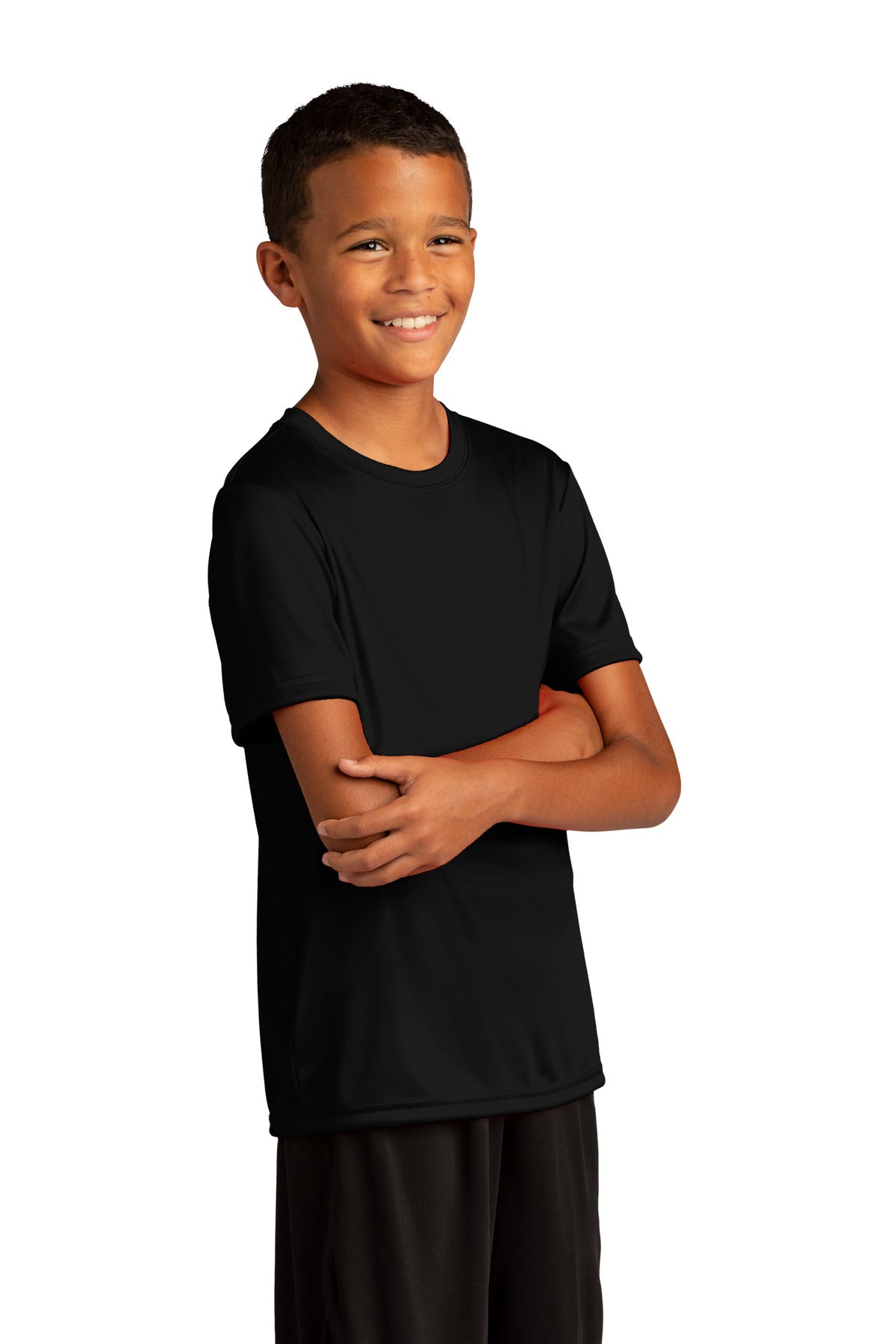 Black Sport-Tek Youth PosiCharge Re-Compete Tee YST720