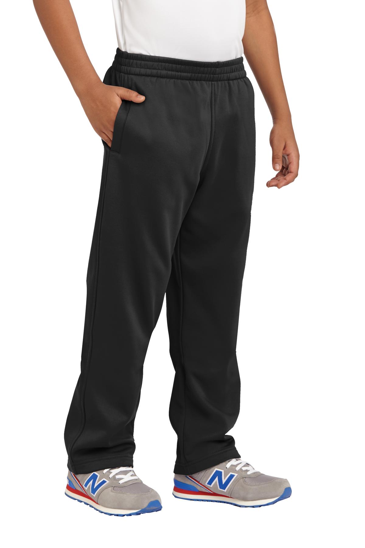 Black Sport-Tek Youth Sport-Wick Fleece Pant. YST237