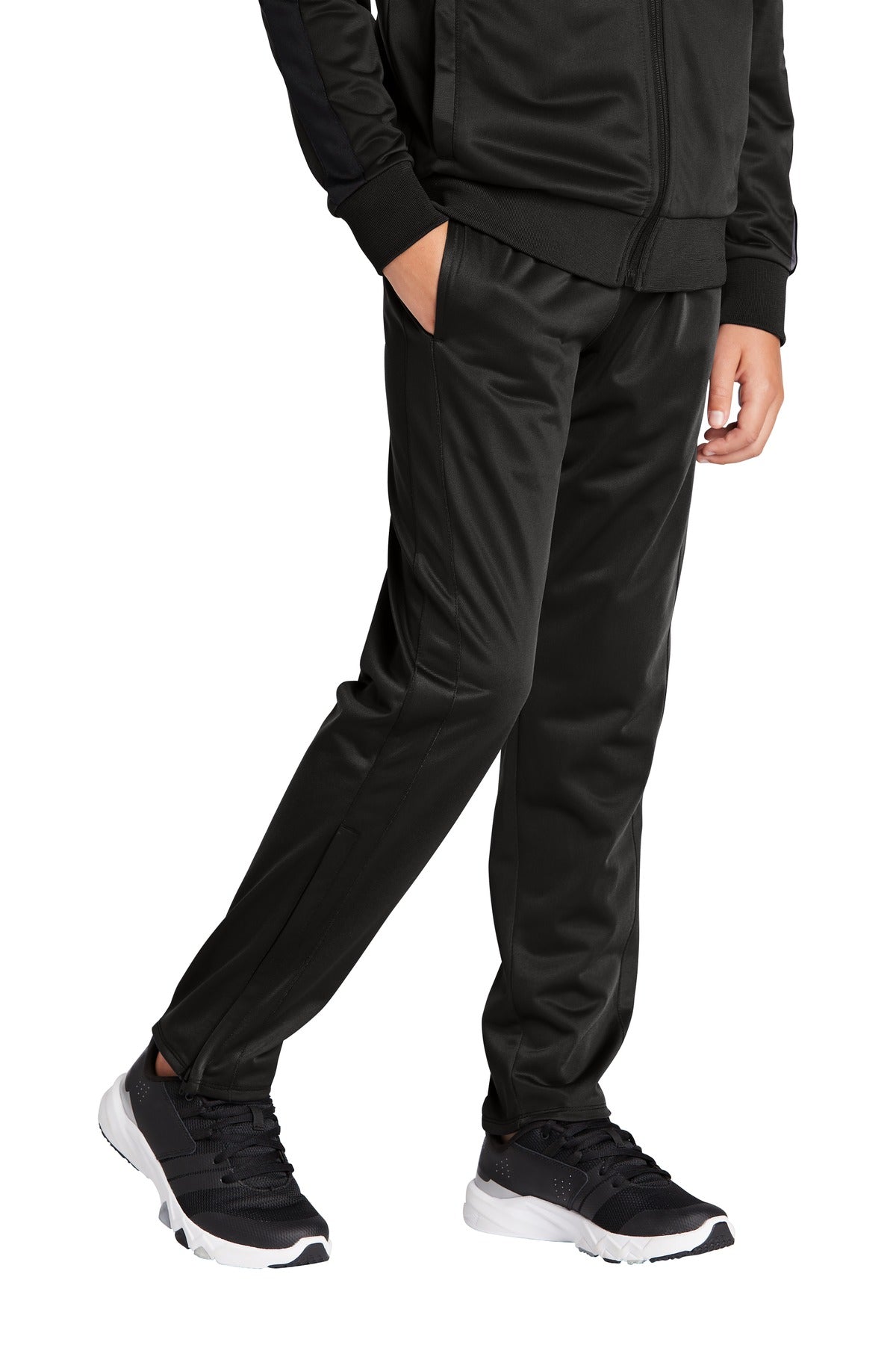 Black Sport-Tek Youth Tricot Track Jogger. YPST95