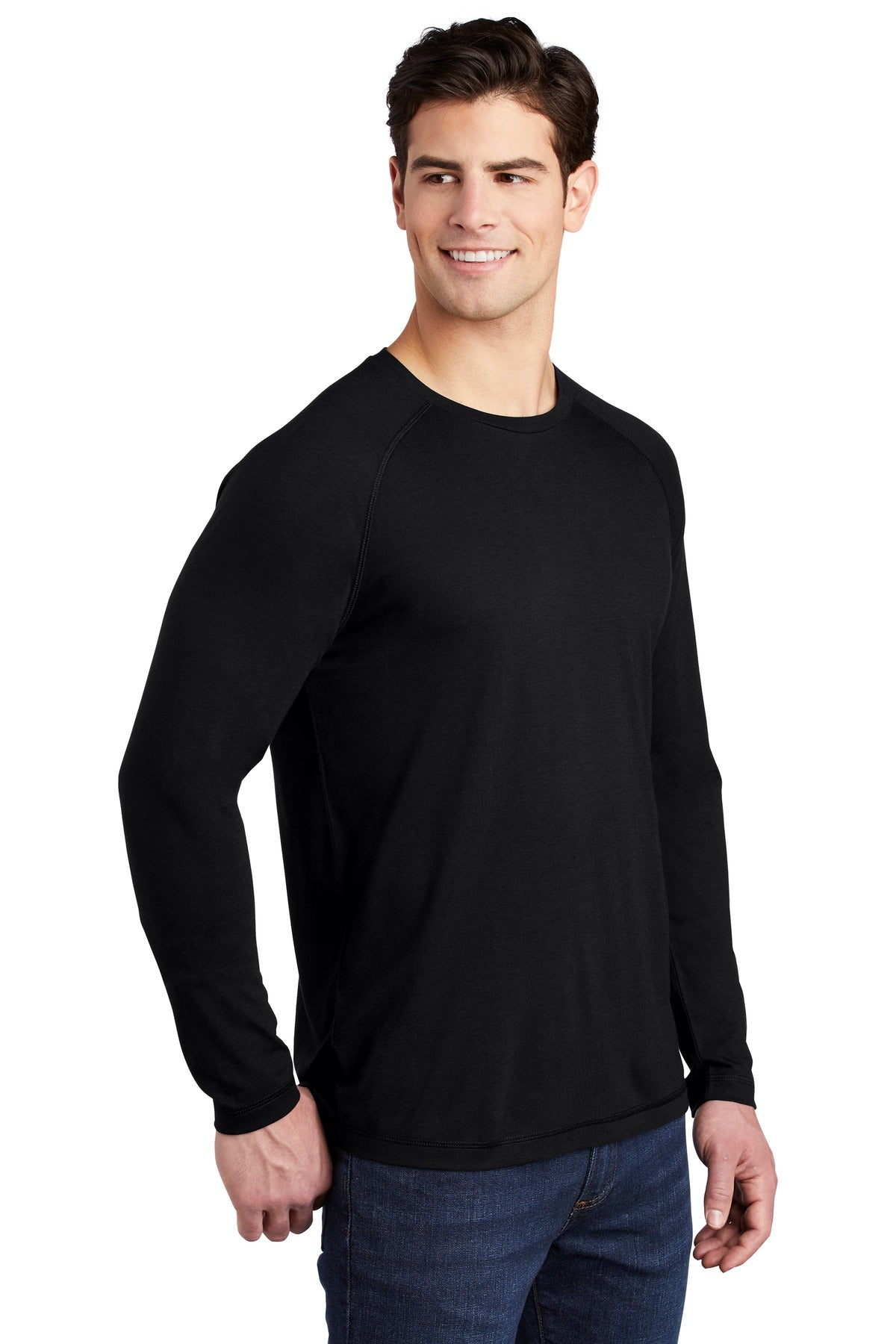 Black Triad So Sport-Tek PosiCharge Long Sleeve Tri-Blend Wicking Raglan Tee ST400LS