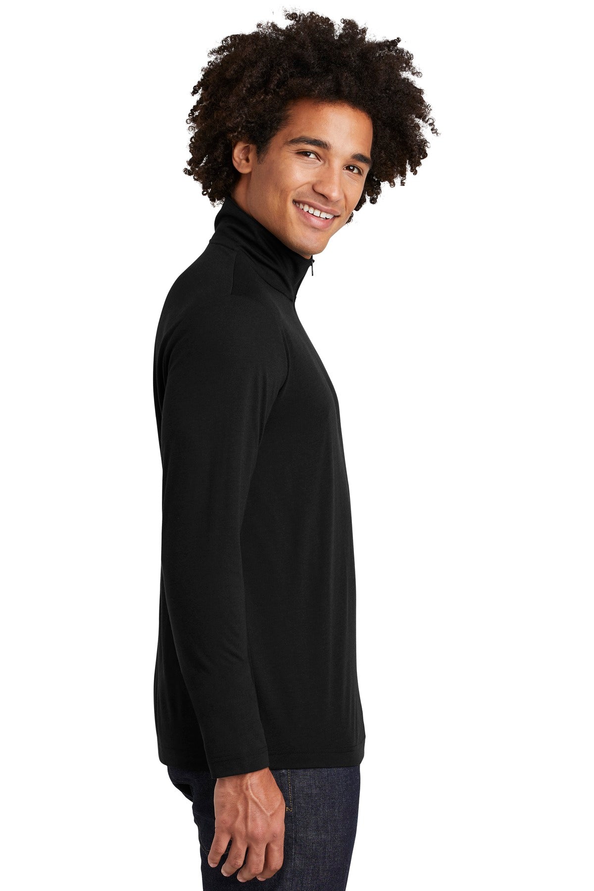 Black Triad So Sport-Tek PosiCharge Tri-Blend Wicking 1/4-Zip Pullover. ST407