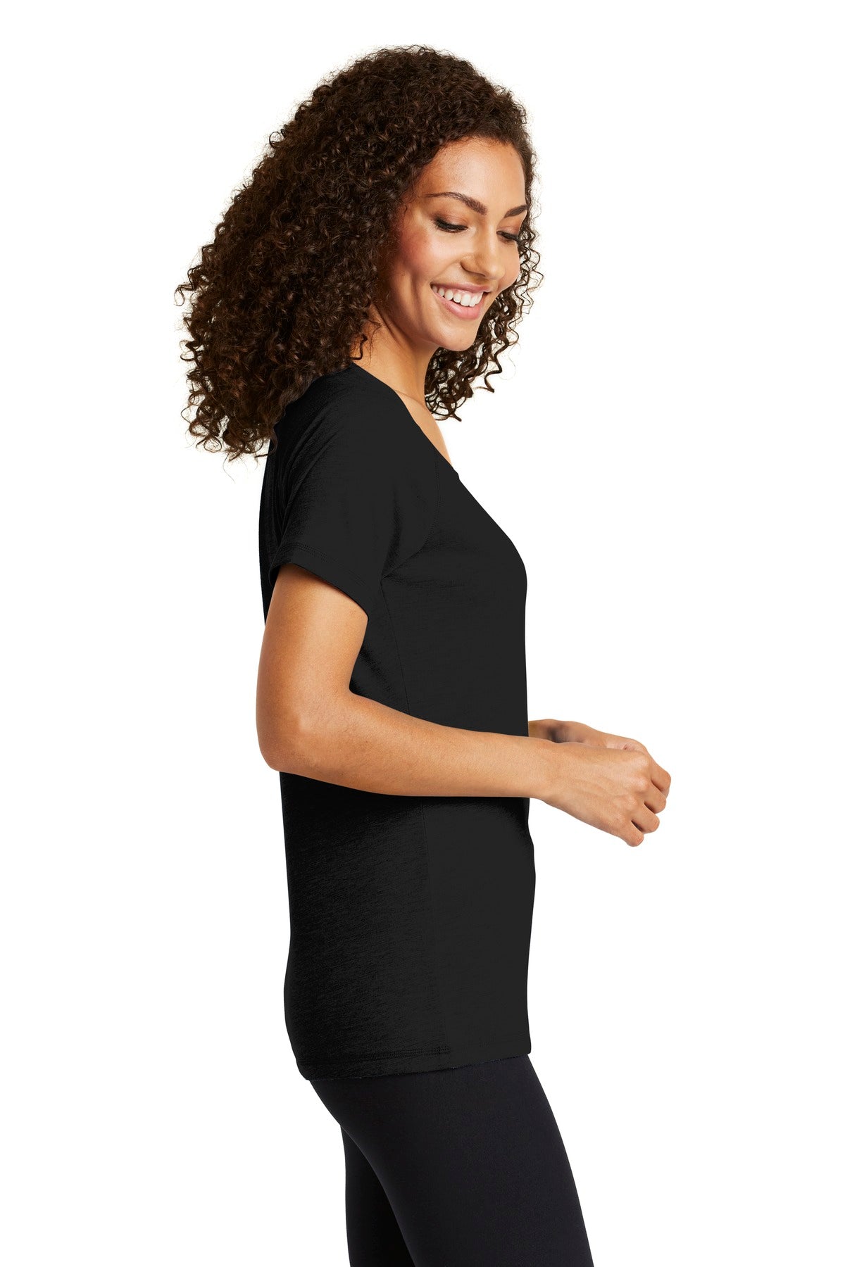 Black Triad So Sport-Tek Women's PosiCharge Tri-Blend Wicking Scoop Neck Raglan Tee. LST400