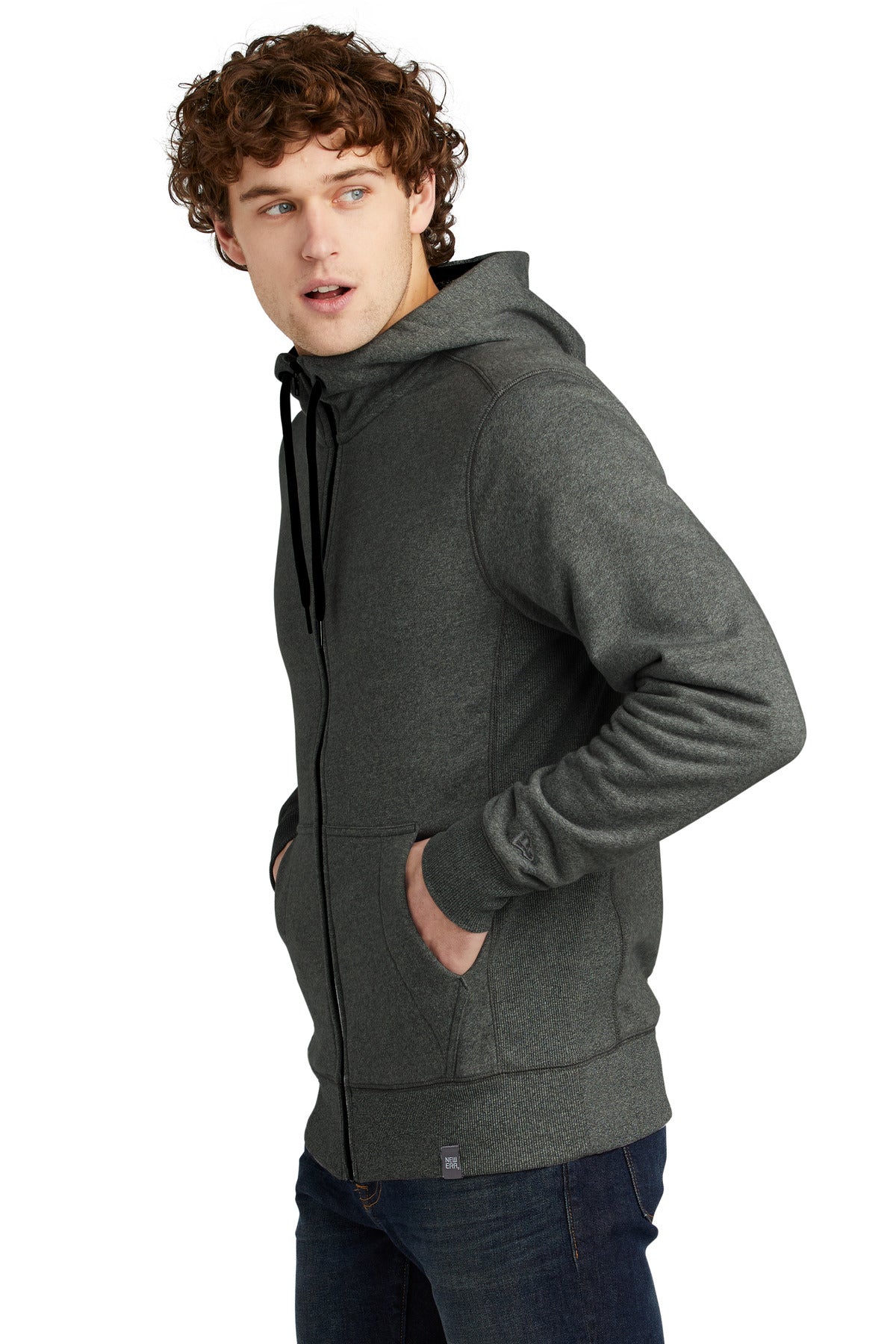 Black Twist New Era French Terry Full-Zip Hoodie. NEA502