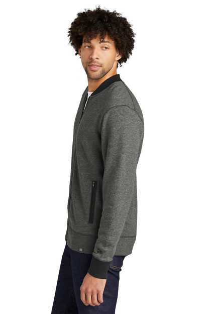 Black Twist/Bk New Era French Terry Baseball Full-Zip. NEA503