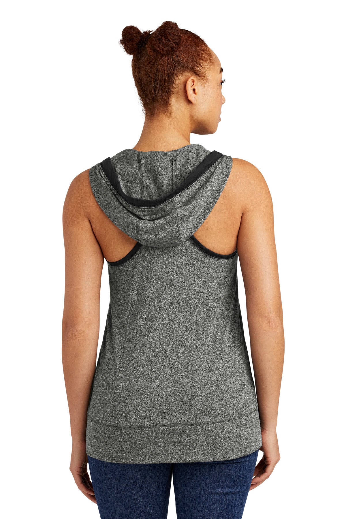 Black Twist/Bk New Era Women's Heritage Blend Hoodie Tank. LNEA106
