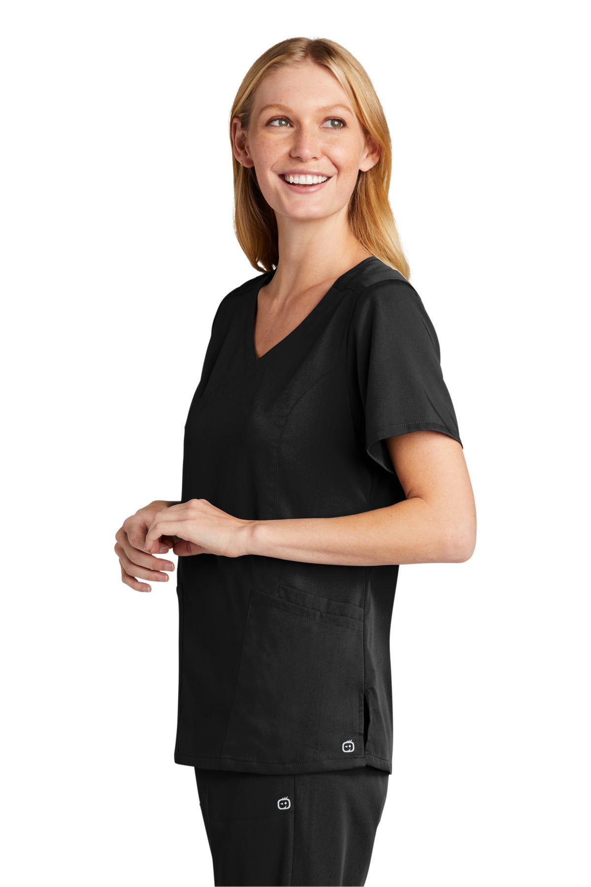 Black Wink Women's Premiere Flex Mock Wrap Top WW4268