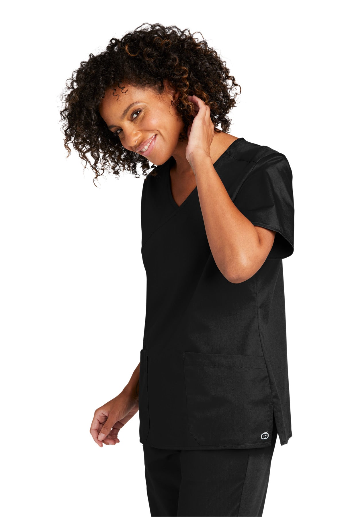 Black Wink Women's WorkFlex Mock Wrap Top WW4760