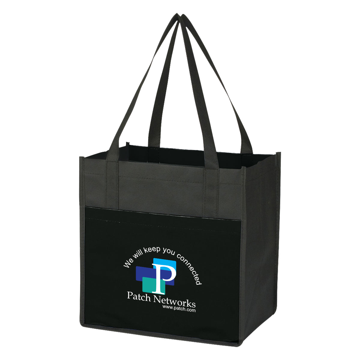 BLACK WITH BLACK Lami-Combo Shopper Tote Bag  grouped