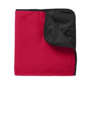 Black/Black Port Authority Fleece & Poly Travel Blanket. TB850