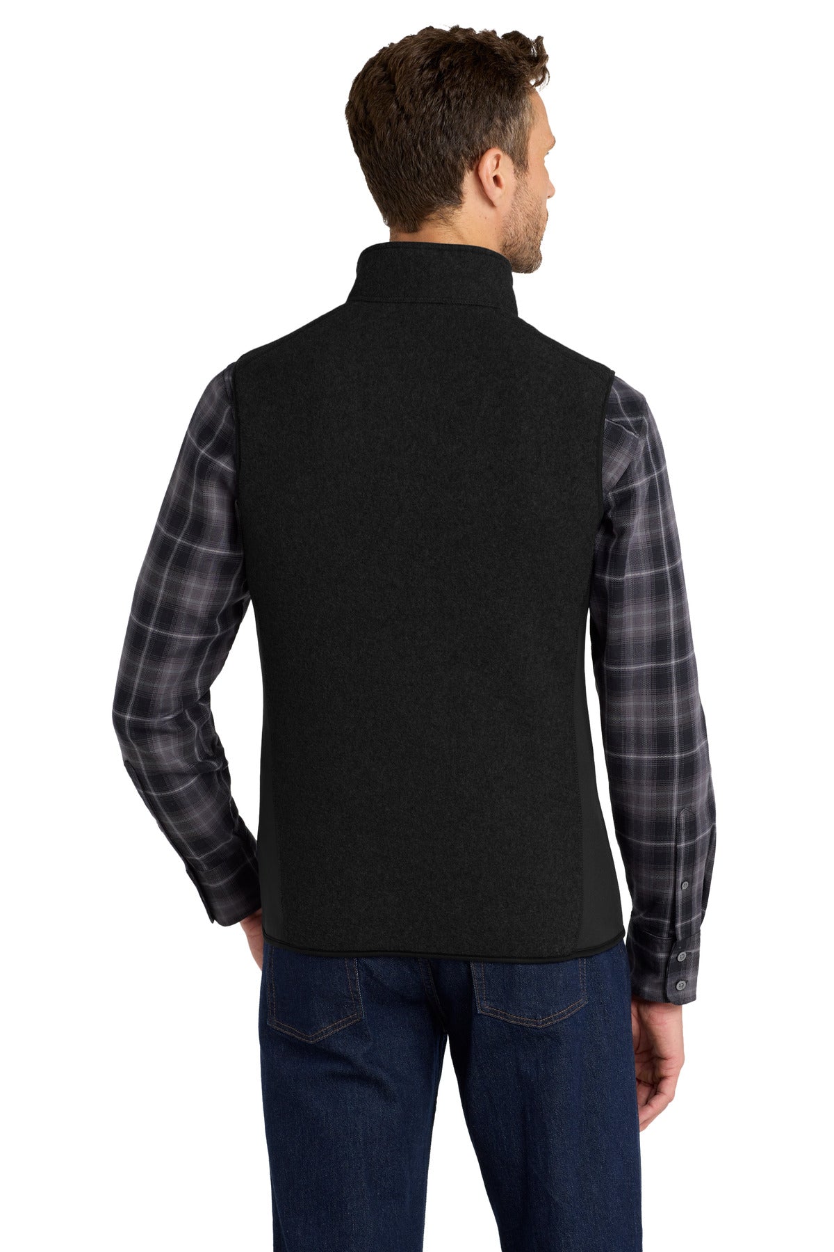 Black/Black Port Authority R-Tek Pro Fleece Full-Zip Vest. F228
