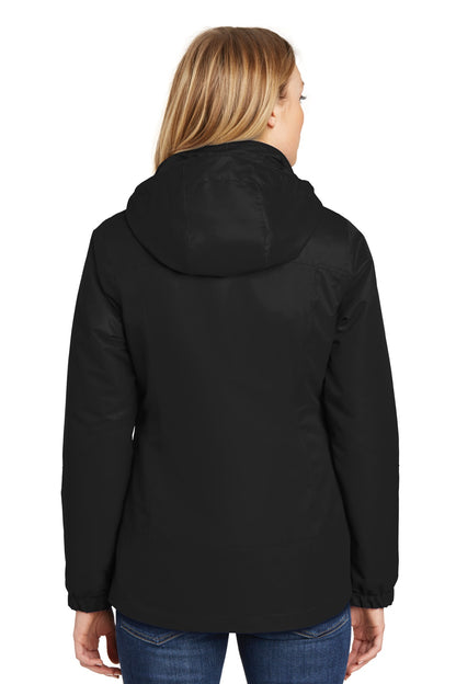 Black/Black Port Authority Women's Vortex Waterproof 3-in-1 Jacket. L332