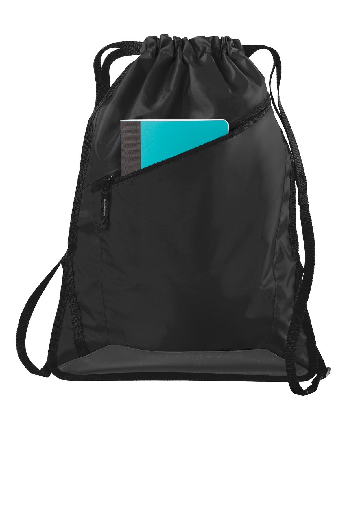 Black/Blk Port Authority Zip-It Cinch Pack. BG616