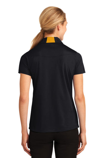 Black/Gold Sport-Tek Women's Side Blocked Micropique Sport-Wick Polo. LST655