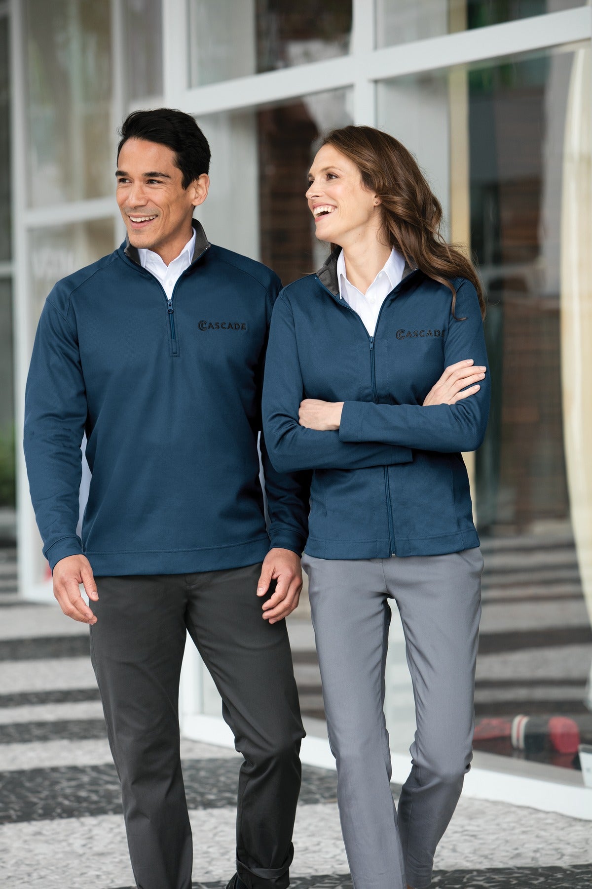 Black/Iron Gry Port Authority Vertical Texture 1/4-Zip Pullover. K805