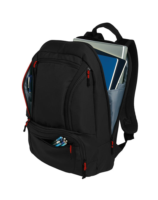 Black/Red Port Authority Cyber Backpack. BG200