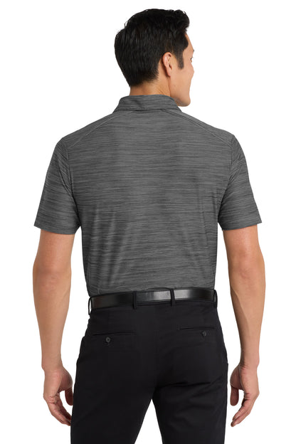 Black/Thndr Gy Port Authority Stretch Heather Polo K583