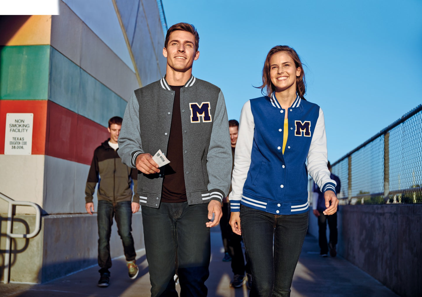 Black/Vnt Hthr Sport-Tek Fleece Letterman Jacket. ST270
