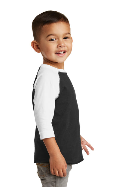 Black/White DISCONTINUED Rabbit Skins Toddler Baseball Fine Jersey Tee. RS3330