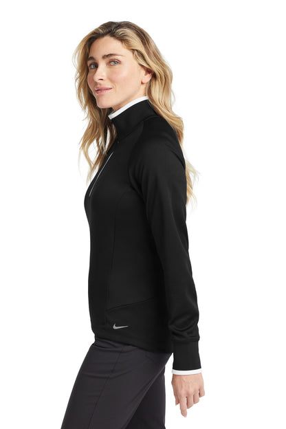 Black/White Nike Women's Dri-FIT 1/2-Zip Cover-Up. 578674