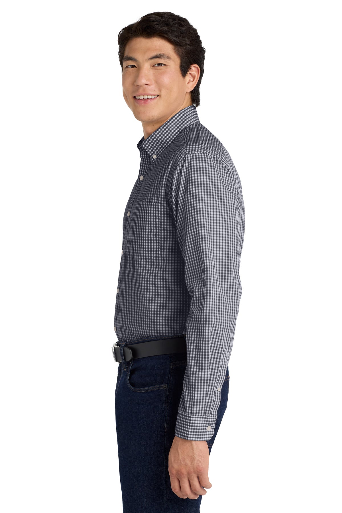 Black/White Port Authority Broadcloth Gingham Easy Care Shirt W644