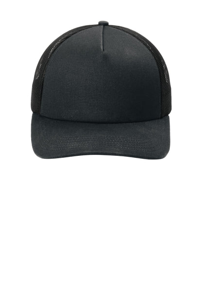 Blk/Blk Port Authority Low-Profile Snapback 5-Panel Trucker Cap C115LP