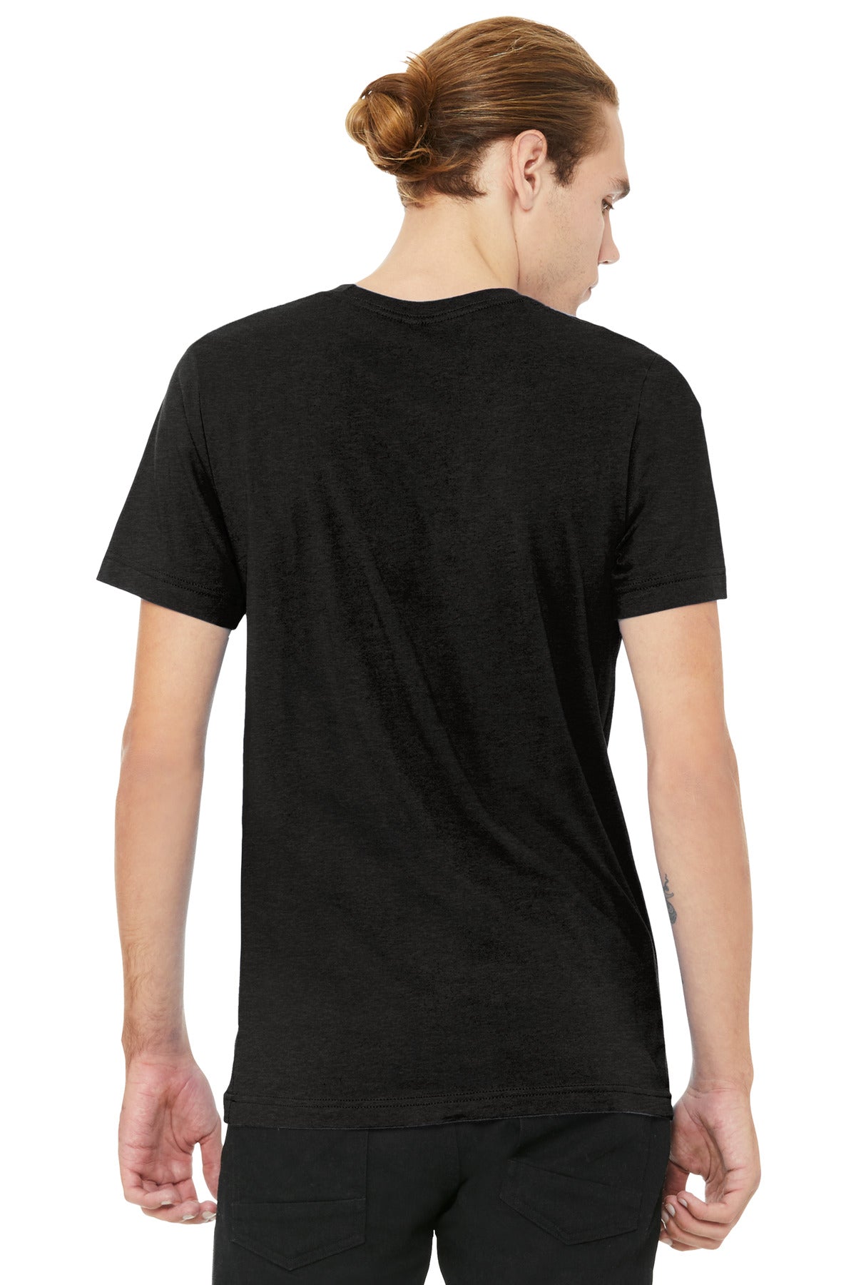 BlkHthr BELLA+CANVAS Unisex Heather CVC V-Neck Tee BC3005CVC