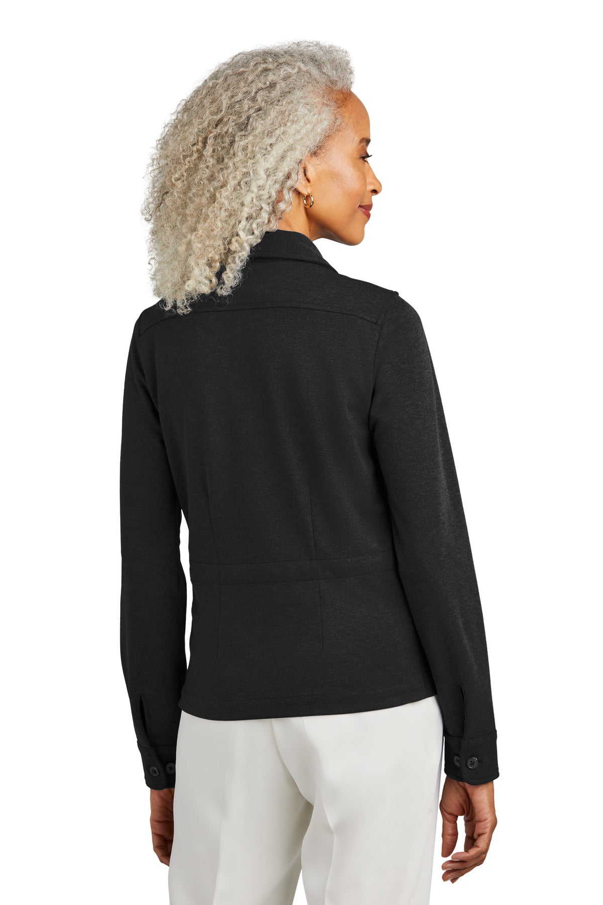 BlkHthr Brooks Brothers Women's Mid-Layer Stretch Button Jacket BB18205