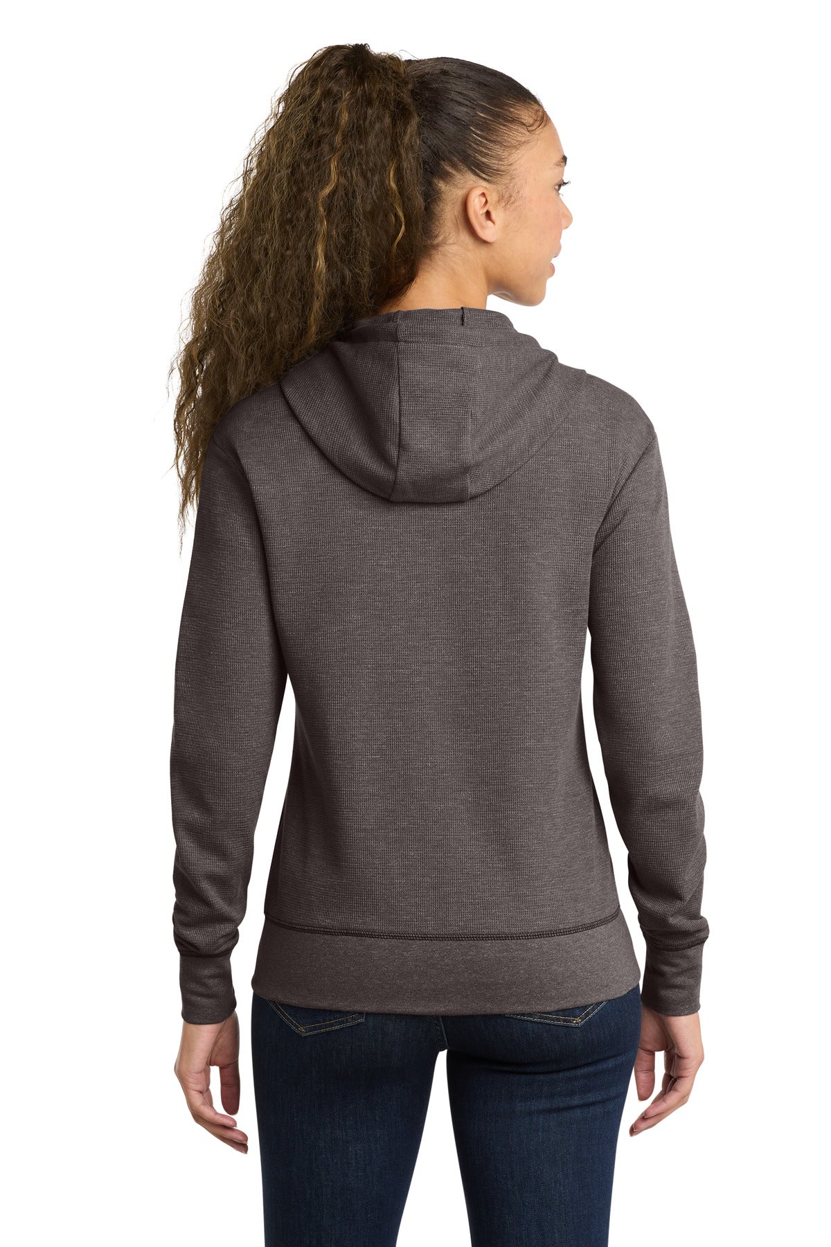 BlkHthr New Era Women's Thermal Full-Zip Hoodie LNEA141
