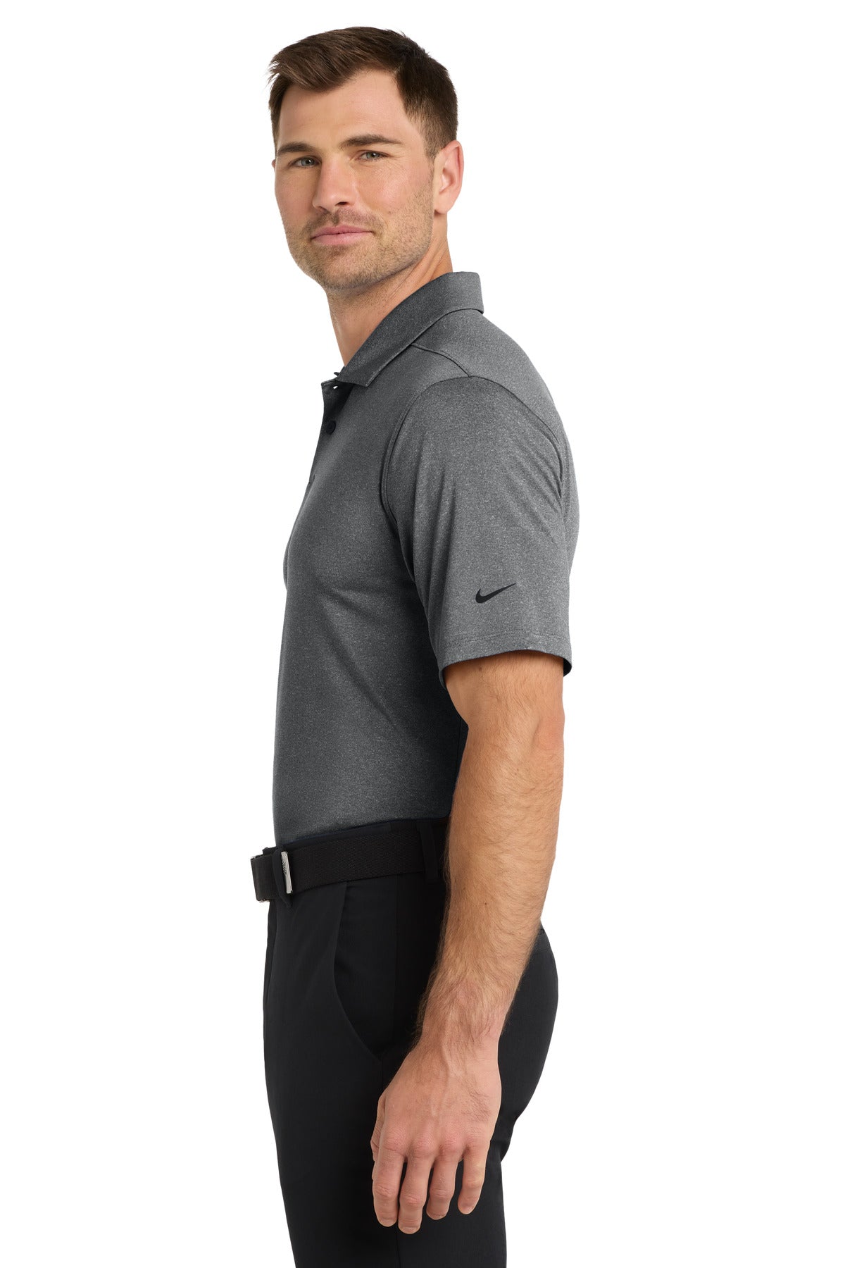 BlkHthr Nike Dri-FIT Vapor Polo NKDC2108