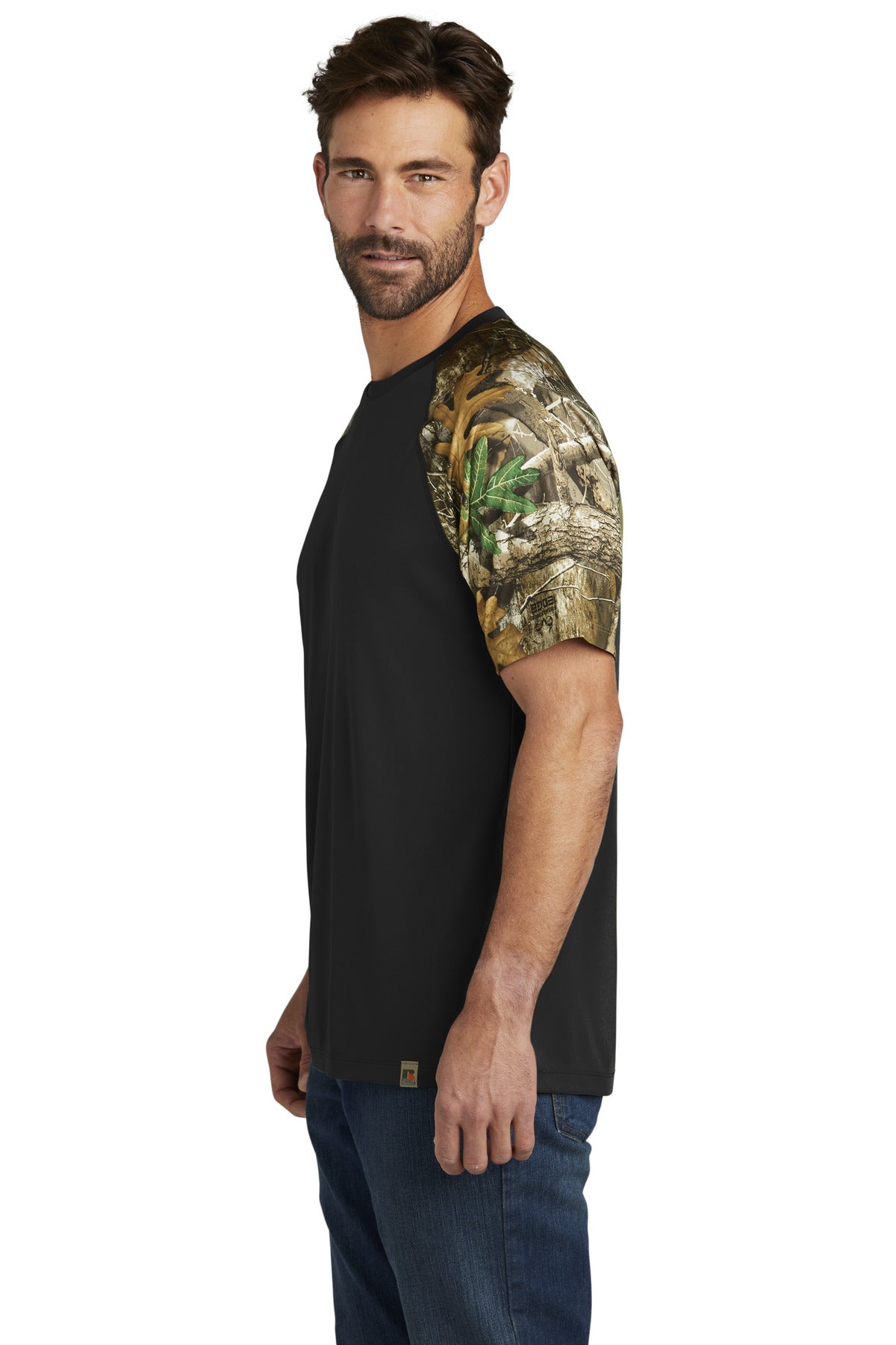 Blk/RTEdge Russell Outdoors Realtree Colorblock Performance Tee RU151