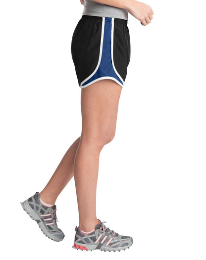 Blk/TrRoyl/Wht Sport-Tek Women's Cadence Short. LST304